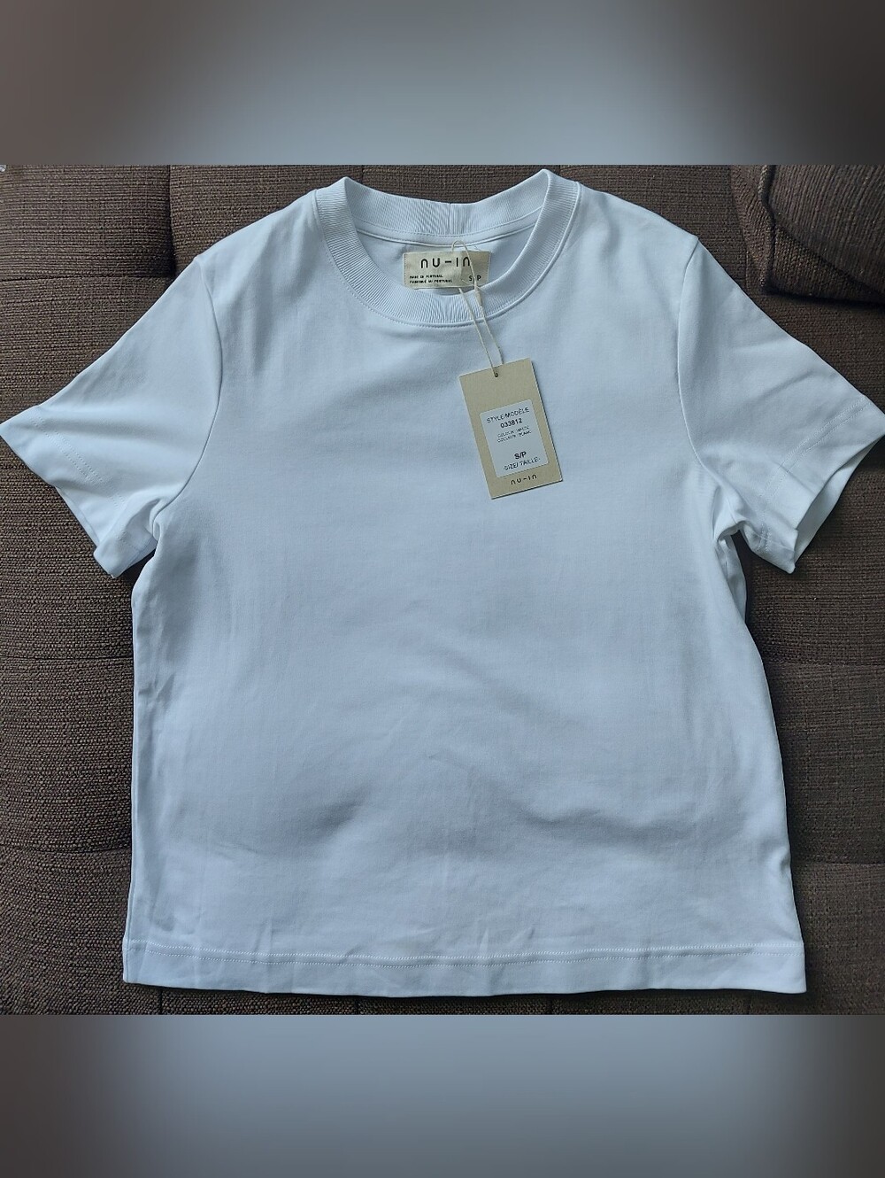 nu-In 100 Percent Cotton White Crewneck T-Shirt NWT
